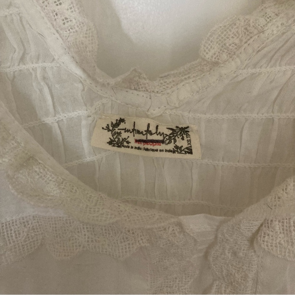 NEW Free people intimately white blouse bodysuit lace mesh new without tag sz XS - Picture 3 of 6